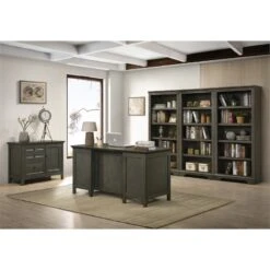 Intercon Furniture San Mateo Home Office 41" Transitional Wood Credenza In Gray -Cymax Sales 2669017 3 L