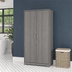 Pemberly Row Tall Bathroom Storage Cabinet In Modern Gray - Engineered Wood -Cymax Sales 2685244 1 L