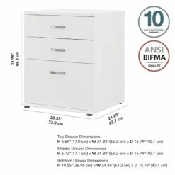 Pemberly Row Laundry Room Cabinet With Drawers In White - Engineered Wood -Cymax Sales 2685256 9 L