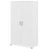 Pemberly Row Tall Garage Storage Cabinet In White - Engineered Wood