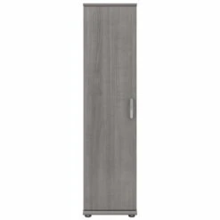 Pemberly Row Narrow Linen Tower With Door In Platinum Gray - Engineered Wood -Cymax Sales 2685339 3 L