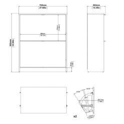 Home Square 2-Piece Set With Shoe Cabinet & 3 Drawer Shoe Cabinet In Black Matte -Cymax Sales 2685516 17 L