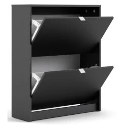 Home Square 2-Piece Set With Shoe Cabinet & 3 Drawer Shoe Cabinet In Black Matte -Cymax Sales 2685516 9 L