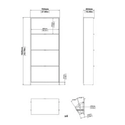 Home Square 2-Piece Set With Shoe Cabinet & 4 Drawer Shoe Cabinet In Black Matte -Cymax Sales 2685517 18 L