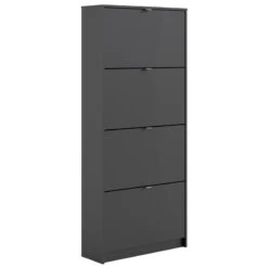 Home Square 2-Piece Set With Shoe Cabinet & 4 Drawer Shoe Cabinet In Black Matte -Cymax Sales 2685517 2 L
