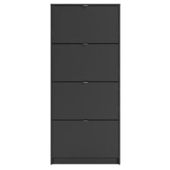 Home Square 2-Piece Set With Shoe Cabinet & 4 Drawer Shoe Cabinet In Black Matte -Cymax Sales 2685517 4 L