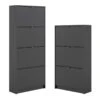 Home Square 2-Piece Set With Shoe Cabinet & 4 Drawer Shoe Cabinet In Black Matte