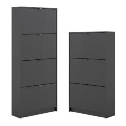 Home Square 2-Piece Set With Shoe Cabinet & 4 Drawer Shoe Cabinet In Black Matte