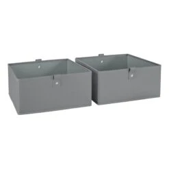 Kids 2pc 10.5in. W X 5in. H Folding Storage Bin Set - Gray