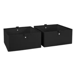 Kids 2pc 10.5in. W X 5in. H Folding Storage Bin Set - Black