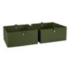 Kids 2pc 10.5in. W X 5in. H Folding Storage Bin Set - Olive