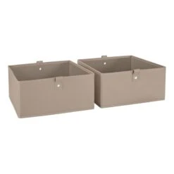 Kids 2pc 10.5in. W X 5in. H Folding Storage Bin Set - Taupe