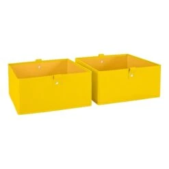 Kids 2pc 10.5in. W X 5in. H Folding Storage Bin Set - Yellow