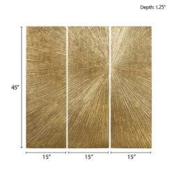 Madison Park Signature Sunburst Metallic Gold HandPainted Wall Decor 3 Piece Set 15 Madison Park Signature Sunburst Metallic Gold HandPainted Wall Decor 3 Piece Set -Cymax Sales 2690865 9 L