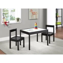 Pemberly Row 3-Piece Wood Dry Erase Kids Table & Chair Set In Gray 35 Pemberly Row 3-Piece Wood Dry Erase Kids Table & Chair Set In Gray -Cymax Sales 2701324 1 L