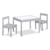 Pemberly Row 3-Piece Wood Dry Erase Kids Table & Chair Set In Dark Blue