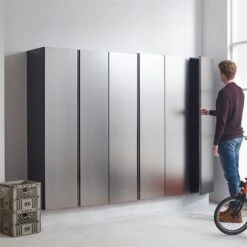 Nova Series Wood Utility Storage Garage Cabinet In Metallic Gray 13 Nova Series Wood Utility Storage Garage Cabinet In Metallic Gray -Cymax Sales 2707432 2 L