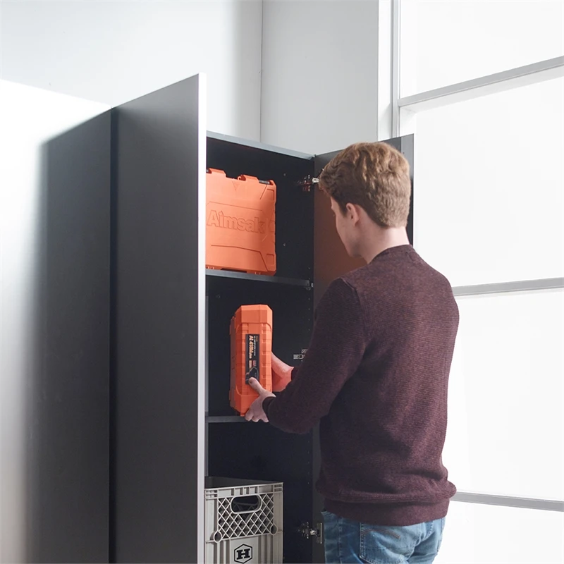 Nova Series Wood Utility Storage Garage Cabinet In Metallic Gray 5 Nova Series Wood Utility Storage Garage Cabinet In Metallic Gray - Image 5