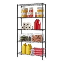 Furniture Of America Stada 4-Tier Metal Shelf With Adjustable Height In Black -Cymax Sales 2728307 L