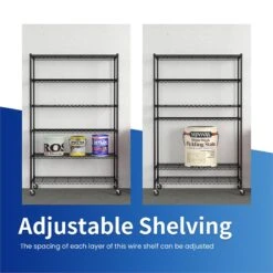 Furniture Of America Stada 4-Tier Metal Shelf With Adjustable Height In Black -Cymax Sales 2728308 4 L