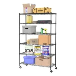 Furniture Of America Stada 4-Tier Metal Shelf With Adjustable Height In Black -Cymax Sales 2728308 L