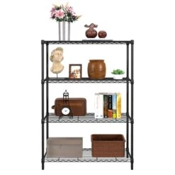 Furniture Of America Stada 4-Tier Metal Shelf With Adjustable Height In Black -Cymax Sales 2728309 3 L
