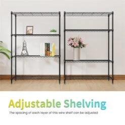 Furniture Of America Stada 4-Tier Metal Shelf With Adjustable Height In Black -Cymax Sales 2728309 4 L
