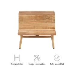 Bowery Hill Modern / Contemporary Wood And Iron Bed Step Stool In Gold 32 Bowery Hill Modern / Contemporary Wood And Iron Bed Step Stool In Gold -Cymax Sales 2732161 30 L