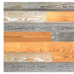 HomeRoots '5" X 48" Thermo Treated Gold Whitewash And Gray Wood Wall Plank Set -Cymax Sales 2734167 3 L