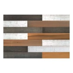 HomeRoots '5" X 48" Thermo Treated Brown Black And White Wood Wall Plank Set
