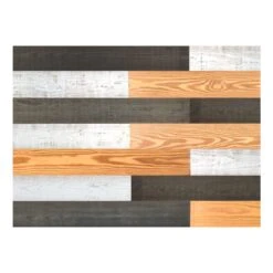 HomeRoots '5" X48" Thermo Treated Gold Black And White Wood Wall Plank Large Set