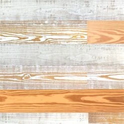 HomeRoots '5" X48" Thermo Treated Gold White Whitewash Wood Wall Plank Large Set -Cymax Sales 2734178 2 L