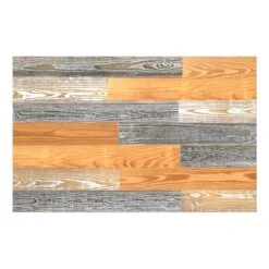 HomeRoots '5" X 48" Thermo Treated Gold Gray And White Wood Plank Large Set
