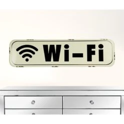 'HomeRoots '18" Black And White Metal Wi-Fi Wall Decor -Cymax Sales 2734185 2 L