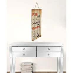 'HomeRoots '32" Distressed Metal And Rope Little Things Hanging Wall Decor -Cymax Sales 2734187 1 L