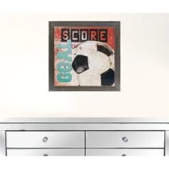 'HomeRoots '15" Rustic Soccer Score Framed Wall Decor -Cymax Sales 2734189 1 L
