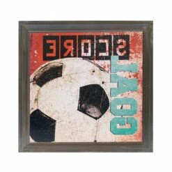 'HomeRoots '15" Rustic Soccer Score Framed Wall Decor -Cymax Sales 2734189 2 L