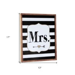 'HomeRoots 'Black And White Handcrafted And Rustic Mrs Wall Decor -Cymax Sales 2734190 4 L