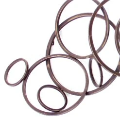 Industrial Style Metal Wall Decor With Multiple Circles Bronze 7 Industrial Style Metal Wall Decor With Multiple Circles Bronze -Cymax Sales 2735568 2 L