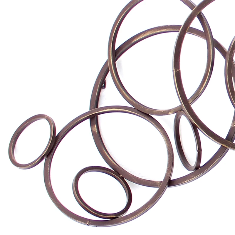 Industrial Style Metal Wall Decor With Multiple Circles Bronze 3 Industrial Style Metal Wall Decor With Multiple Circles Bronze - Image 3