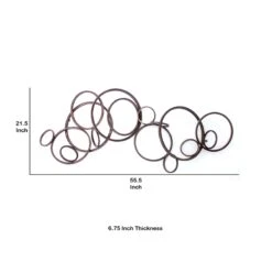 Industrial Style Metal Wall Decor With Multiple Circles Bronze 9 Industrial Style Metal Wall Decor With Multiple Circles Bronze -Cymax Sales 2735568 5 L