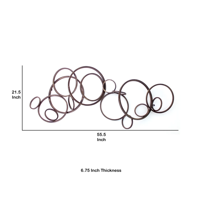 Industrial Style Metal Wall Decor With Multiple Circles Bronze 5 Industrial Style Metal Wall Decor With Multiple Circles Bronze - Image 5