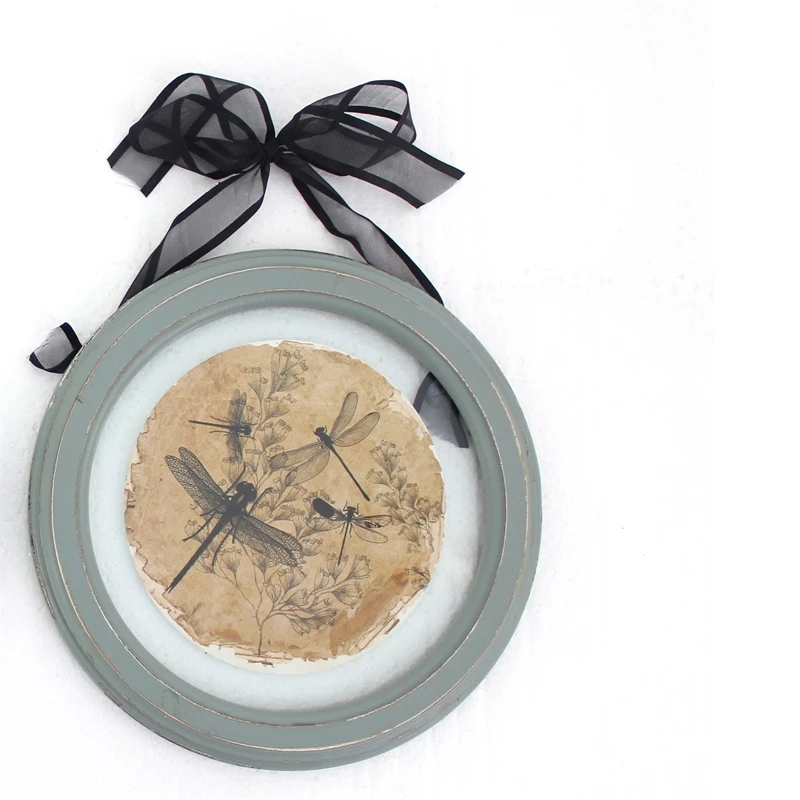 2 Piece Glass Plate Design Wall Decor With Ribbon Hanging Gray And Clear 3 2 Piece Glass Plate Design Wall Decor With Ribbon Hanging Gray And Clear - Image 3