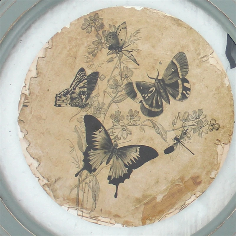 2 Piece Glass Plate Design Wall Decor With Ribbon Hanging Gray And Clear 2 2 Piece Glass Plate Design Wall Decor With Ribbon Hanging Gray And Clear - Image 2