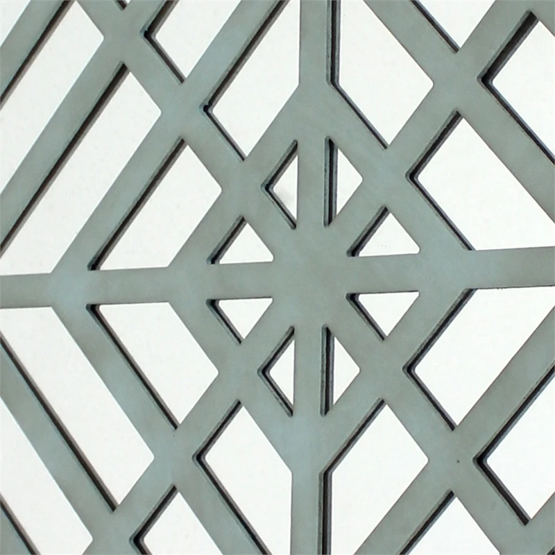 Contemporary Mirrored Wall Decor With Geometric Overlay On Top Blue And Silver 3 Contemporary Mirrored Wall Decor With Geometric Overlay On Top Blue And Silver - Image 3