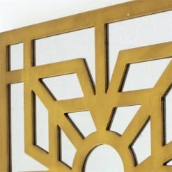 Mirrored Wall Decor With Wooden Floral Overlay On Top Gold And Silver -Cymax Sales 2735671 6 L