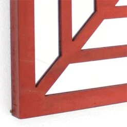 Wooden Wall Decor With Concentric Square Design On Top Red And Silver -Cymax Sales 2735672 1 L