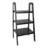 3 Tier Wooden Storage Ladder Stand With Open Back And Sides Black