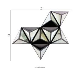 Prism Type Structured Wall Decor With Triangular Mirrors Silver