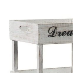 Wooden Storage Shelf With 3 Open Cases And Cut Out Handle Antique White -Cymax Sales 2736877 1 L